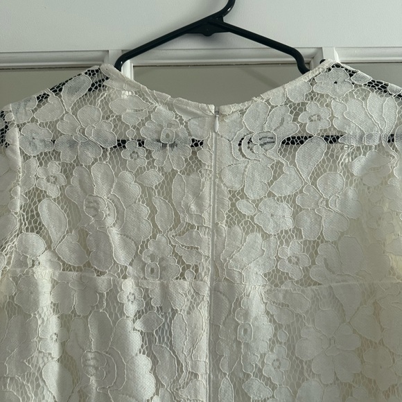 Vince Camuto 3/4 Sleeve White Lace Dress - Picture 6 of 8